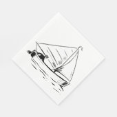 Serviette En Papier Croquis de voilier (Coin)