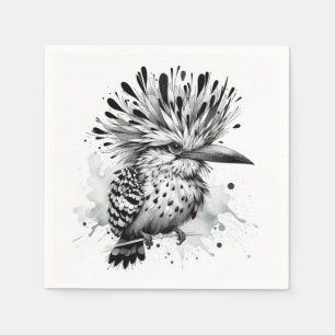 Serviette En Papier Croquis d'encre d'oiseau