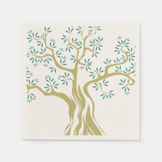 Serviette En Papier Croquis d'olivier (Devant)