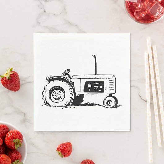Serviette En Papier Croquis du tracteur