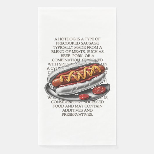 Serviette En Papier Croquis Hotdog Par CallisC Arts ⭐ ⭐ ⭐ ⭐ ⭐ (Devant)
