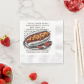 Serviette En Papier Croquis Hotdog Par CallisC Arts ⭐ ⭐ ⭐ ⭐ ⭐ (En situation)