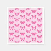 Serviette En Papier Croquis papillon, rose pâle et fuchsia (Devant)