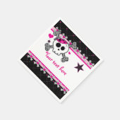 Serviette En Papier Crossbones crâne rose & Serviettes de fête du coeu (Coin)