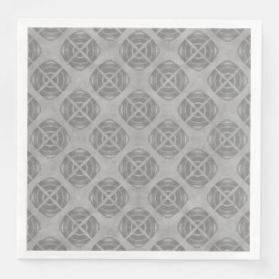 Serviette En Papier Crosses and Circles Grey Geometric Pattern