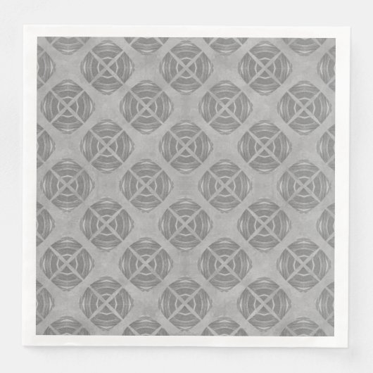 Serviette En Papier Crosses and Circles Grey Geometric Pattern (Devant)