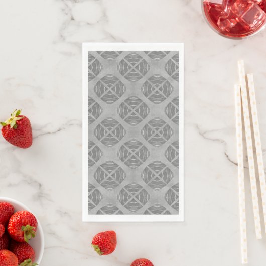 Serviette En Papier Crosses and Circles Grey Geometric Pattern (En situation)