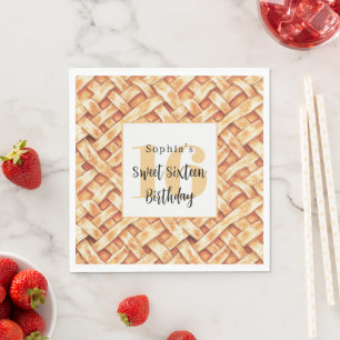 Serviette En Papier Croûte de tarte crémeuse pour 16e anniversaire (ou