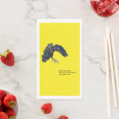 Serviette En Papier Crow noir et Haiku (En situation)