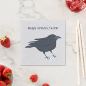 Serviette En Papier Crow noir sur gris Personnalisé (En situation)