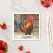 Serviette En Papier Crowing Red Rooster de Rhode Island (En situation)