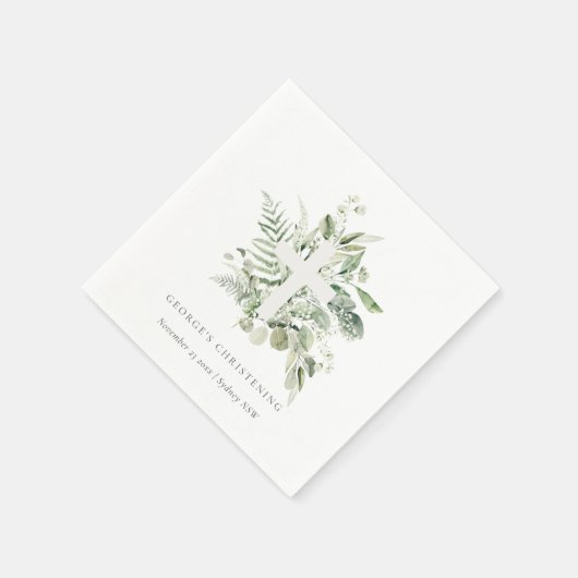 Serviette En Papier Croyant Rustique Eucalyptus Fern Folid (Coin)