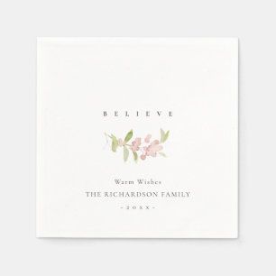 SERVIETTE EN PAPIER CROYER LA CALLIGRAPHIE MINIMALE DE ROSE ROSE BLANC