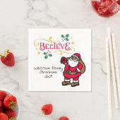 Serviette En Papier Croyez en Père Noël Christmas (En situation)