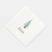 Serviette En Papier Croyez la fête de Noël des arbres À feuillage pers (Coin)