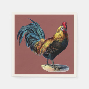 Serviette En Papier Cru coloré Marsala de poulet de pays de coq