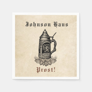 Serviette En Papier Cruche à bière vintage Oktoberfest Your Name Haus
