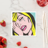 Serviette En Papier Cry Me a River Pop Art Papier (En situation)