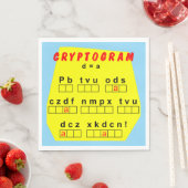 Serviette En Papier Cryptogramme jaune (En situation)