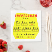 Serviette En Papier Cryptogramme jaune (En situation)