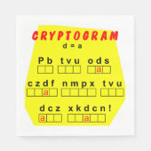 Serviette En Papier Cryptogramme jaune (Devant)