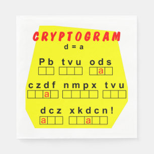 Serviette En Papier Cryptogramme jaune