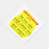 Serviette En Papier Cryptogramme jaune (Coin)