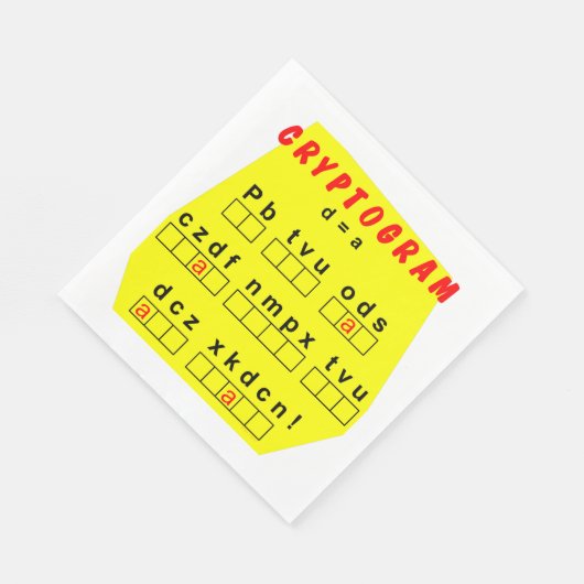Serviette En Papier Cryptogramme jaune (Coin)