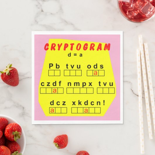 Serviette En Papier Cryptogramme jaune (En situation)