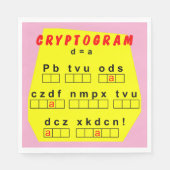 Serviette En Papier Cryptogramme jaune (Devant)
