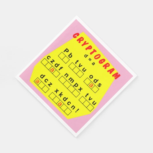 Serviette En Papier Cryptogramme jaune (Coin)