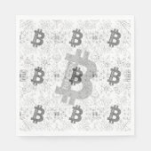 Serviette En Papier Cryptomonnaie numérique Bitcoin Noir et blanc (Devant)