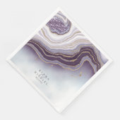 Serviette En Papier Crystal Agate Mariage Amethyst ID825 (Coin)
