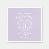 Serviette En Papier Crystal anniversaire 3 ans d'amour serviettes (Devant)