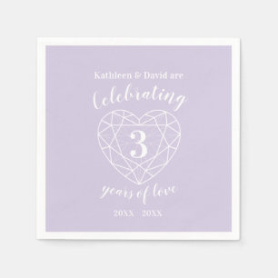 Serviette En Papier Crystal anniversaire 3 ans d'amour serviettes