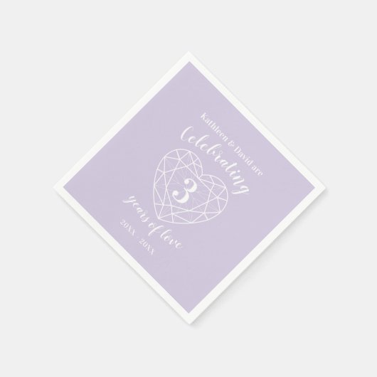 Serviette En Papier Crystal anniversaire 3 ans d'amour serviettes (Coin)