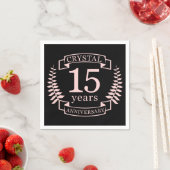 Serviette En Papier Crystal mariage anniversaire 15 ans (En situation)