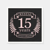 Serviette En Papier Crystal mariage anniversaire 15 ans (Devant)