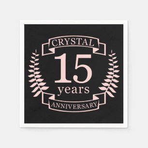 Serviette En Papier Crystal mariage anniversaire 15 ans