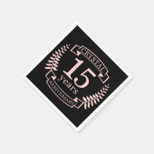 Serviette En Papier Crystal mariage anniversaire 15 ans (Coin)