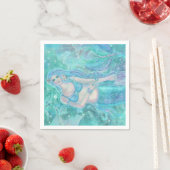 Serviette En Papier Crystal Mermaid rêve par Renee Lavoie (En situation)