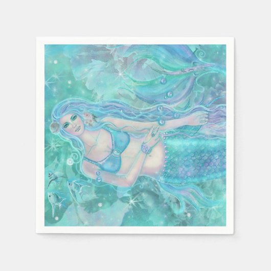 Serviette En Papier Crystal Mermaid rêve par Renee Lavoie (Devant)