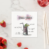 Serviette En Papier Cuba Libre Drink Recette Cocktail Napkin (En situation)