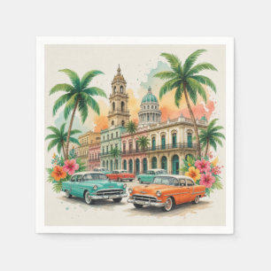 Serviette En Papier Cuba Vintage Travel - Salutations de La Havane