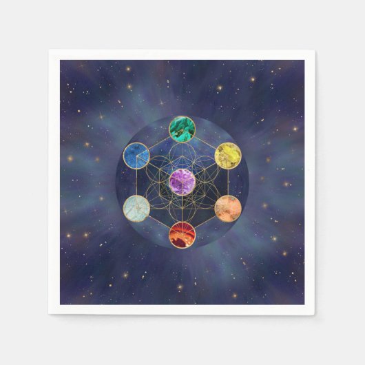 Serviette En Papier Cube de Metatron Chakras Géométrie sacrée (Devant)