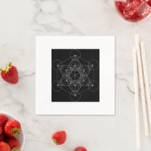 Serviette En Papier Cube de Metatron noir et blanc (En situation)