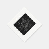 Serviette En Papier Cube de Metatron noir et blanc (Coin)