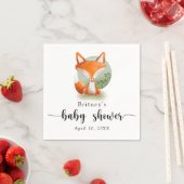Serviette En Papier Cube Fox - baby shower (En situation)