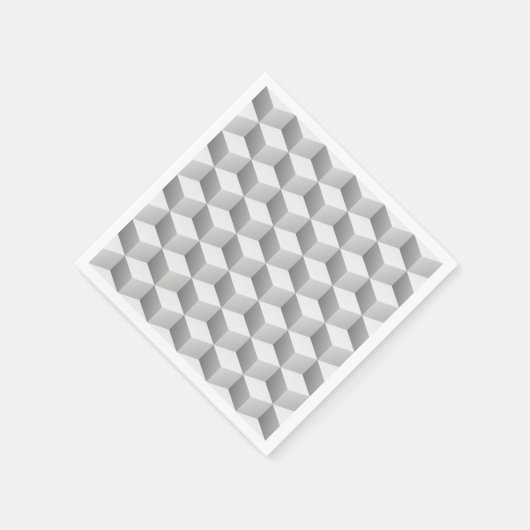Serviette En Papier Cubes d'apparence 3D gris blanc (Coin)