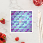Serviette En Papier Cubes en triangles Motif géométrique (En situation)